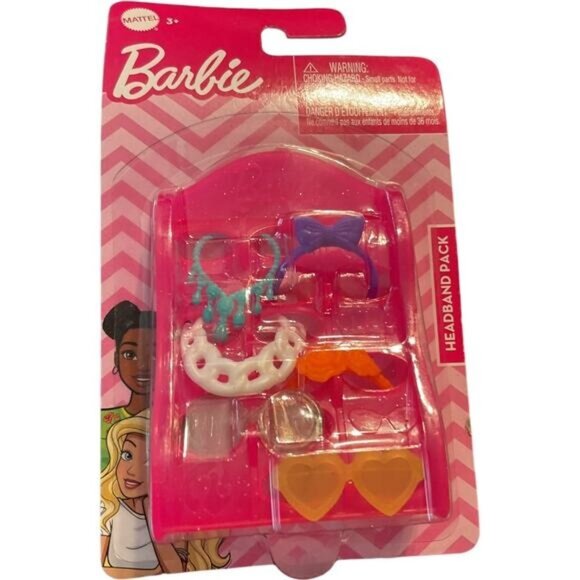 Mattel Barbie Doll Accessories Headband Pack with Storage Rack - Picture 1 of 2